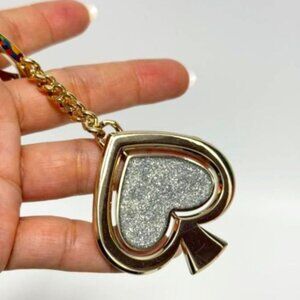 Kate Spade Heart Twist Glitter Doublesided Keychain